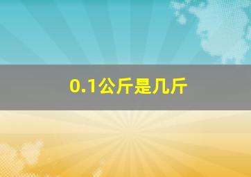 0.1公斤是几斤