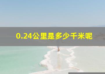 0.24公里是多少千米呢