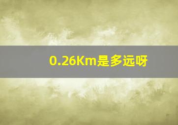 0.26Km是多远呀