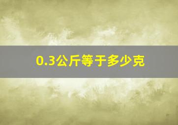 0.3公斤等于多少克