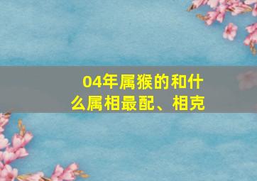 04年属猴的和什么属相最配、相克