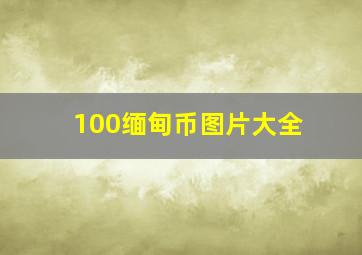 100缅甸币图片大全