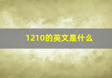 1210的英文是什么