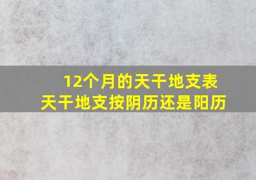 12个月的天干地支表天干地支按阴历还是阳历