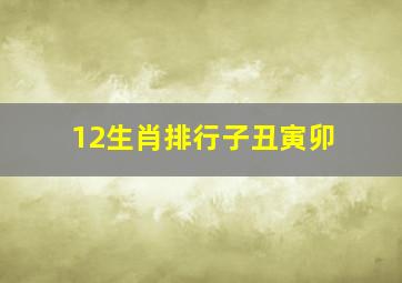 12生肖排行子丑寅卯