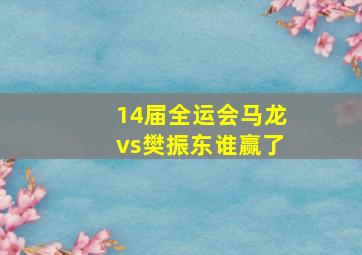 14届全运会马龙vs樊振东谁赢了