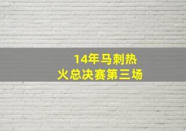 14年马刺热火总决赛第三场