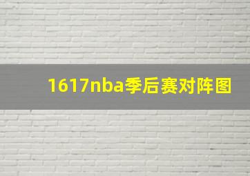 1617nba季后赛对阵图