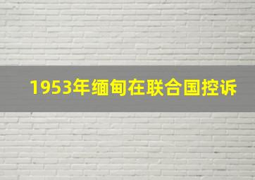 1953年缅甸在联合国控诉