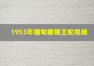 1953年缅甸眼镜王蛇视频