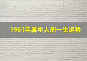 1961年属牛人的一生运势