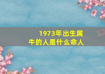 1973年出生属牛的人是什么命人