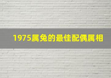 1975属兔的最佳配偶属相