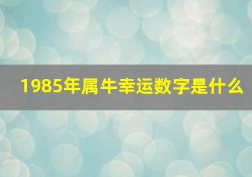 1985年属牛幸运数字是什么