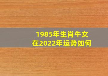 1985年生肖牛女在2022年运势如何