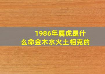 1986年属虎是什么命金木水火土相克的