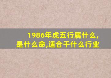 1986年虎五行属什么,是什么命,适合干什么行业