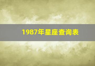 1987年星座查询表