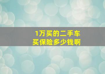 1万买的二手车买保险多少钱啊