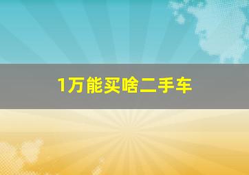 1万能买啥二手车