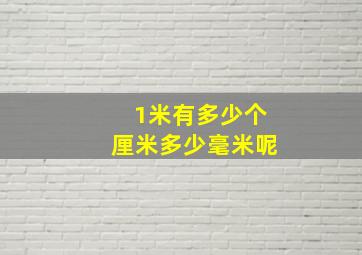 1米有多少个厘米多少毫米呢