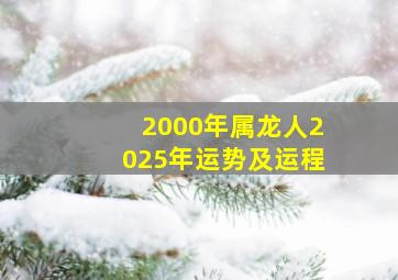 2000年属龙人2025年运势及运程