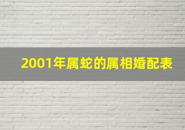 2001年属蛇的属相婚配表