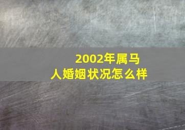 2002年属马人婚姻状况怎么样