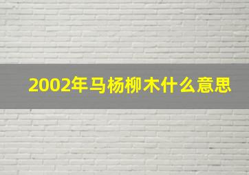 2002年马杨柳木什么意思