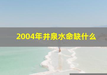 2004年井泉水命缺什么