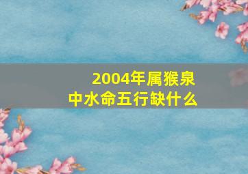 2004年属猴泉中水命五行缺什么