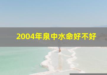 2004年泉中水命好不好