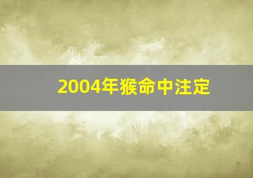 2004年猴命中注定