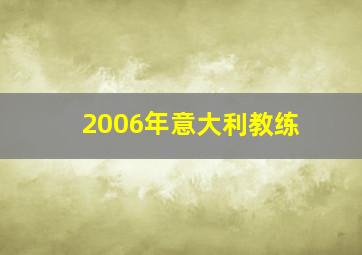 2006年意大利教练