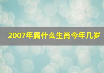 2007年属什么生肖今年几岁