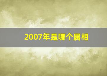 2007年是哪个属相