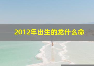 2012年出生的龙什么命