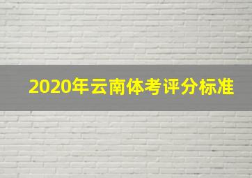 2020年云南体考评分标准