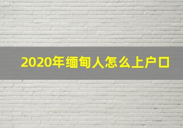 2020年缅甸人怎么上户口