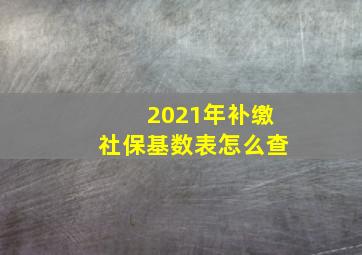 2021年补缴社保基数表怎么查