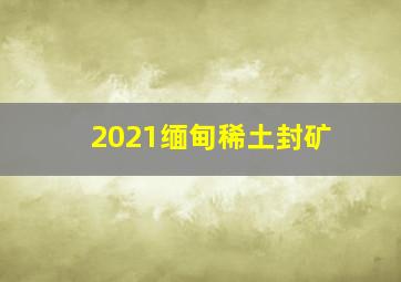 2021缅甸稀土封矿