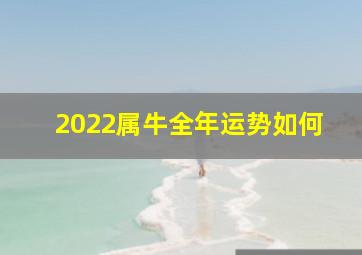 2022属牛全年运势如何