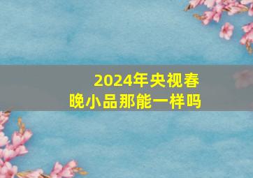 2024年央视春晚小品那能一样吗