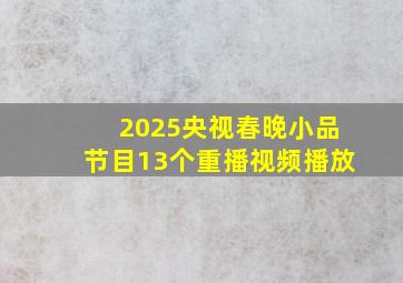 2025央视春晚小品节目13个重播视频播放