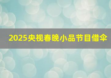 2025央视春晚小品节目借伞