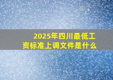 2025年四川最低工资标准上调文件是什么