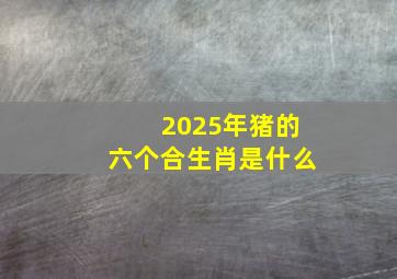 2025年猪的六个合生肖是什么