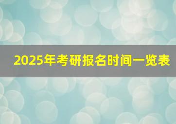 2025年考研报名时间一览表