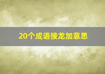 20个成语接龙加意思