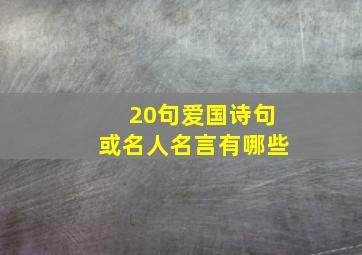 20句爱国诗句或名人名言有哪些